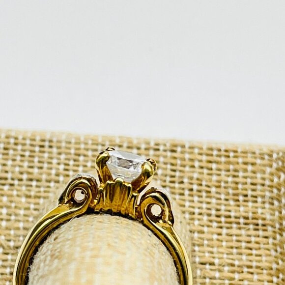 14KGE Crystal Band Ring Bridal Wedding Promise Commitment  Love Classic - Picture 8 of 9